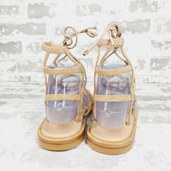 New STUART WEITZMAN Strappy Padded Kora Square Toe Block Heel Lace-Up Sandal A91 - Picture 8 of 11